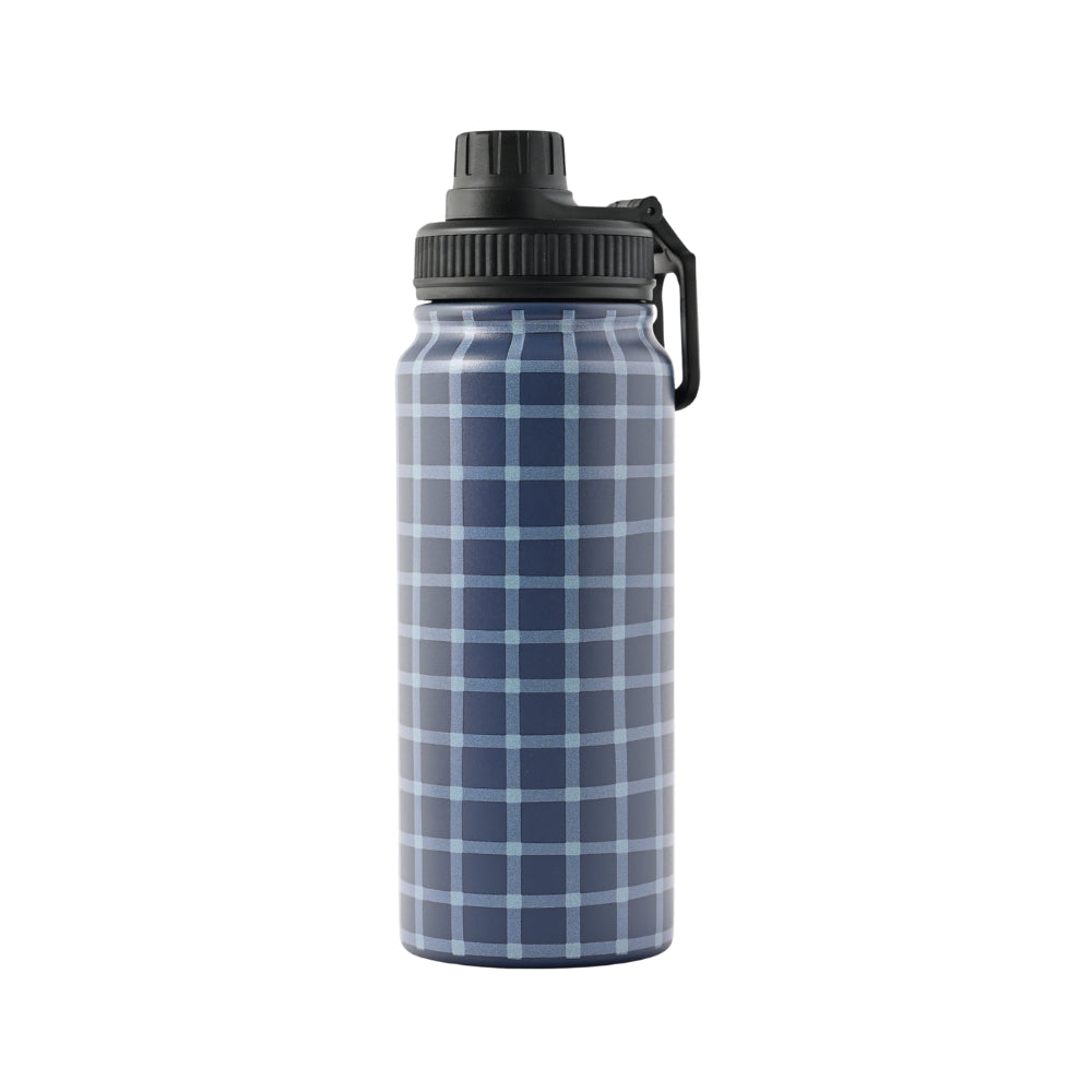 Indigo Series Insulated Drink Bottle 600ml - INDIGO CHECK